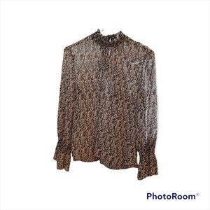 🫶🫶Misa Los Angeles.  Sheer high neck blouse